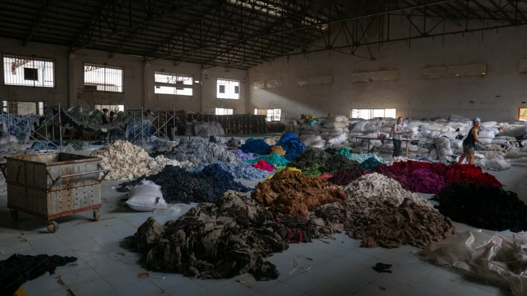 Sorting through recycled clothing