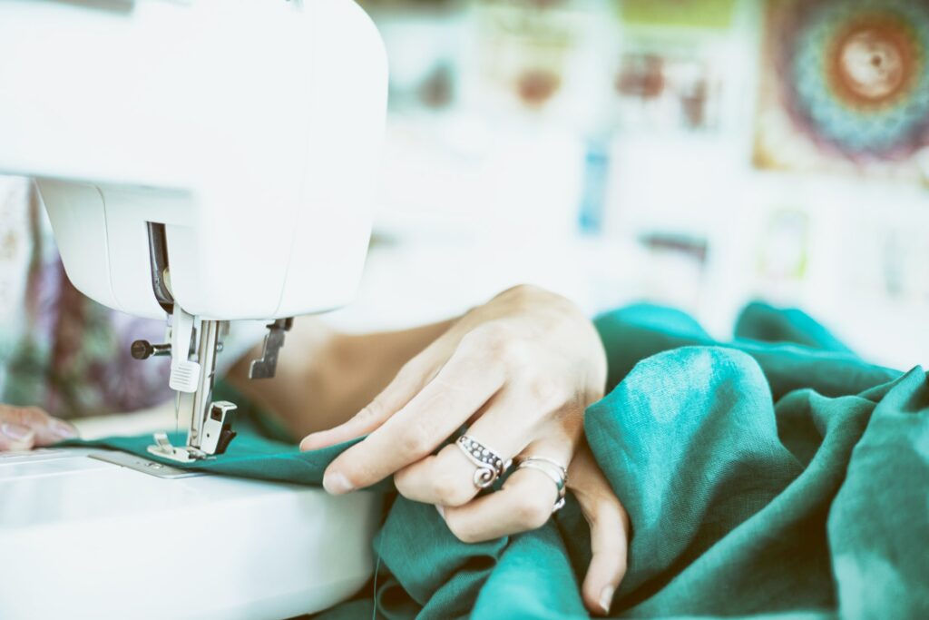 Woman sewing