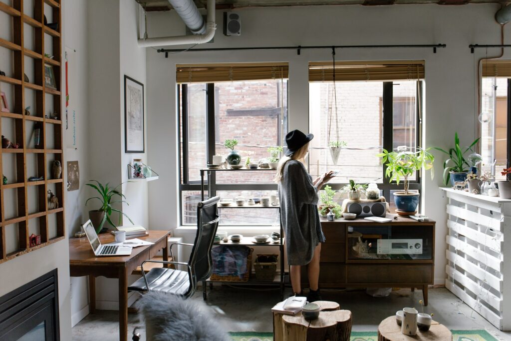 Woman in living room