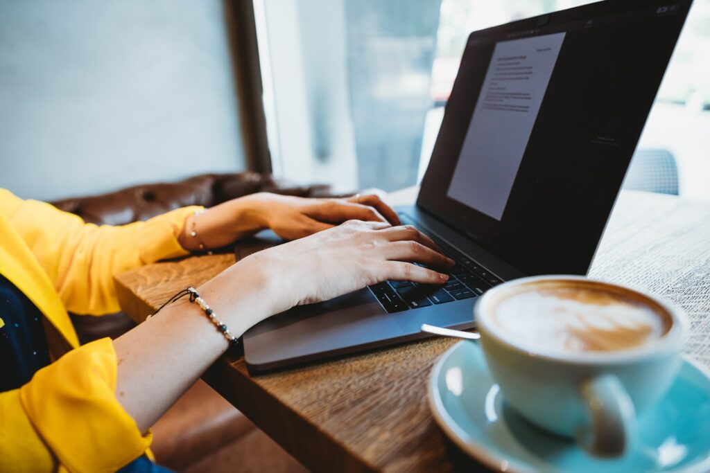 Laptop and coffee